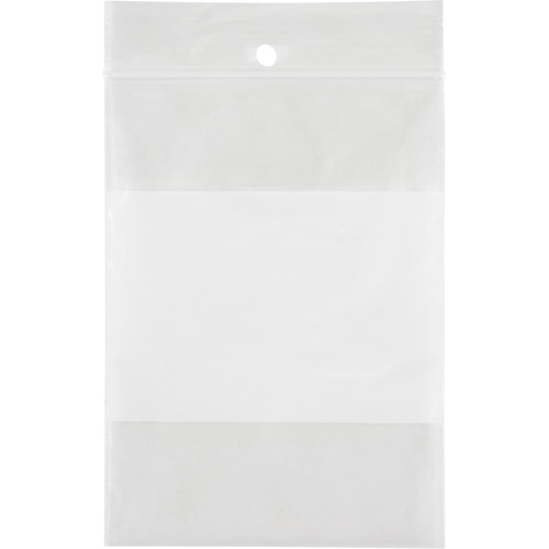 White Block Poly Bags, Reclosable, 4" x 3", 2 mils