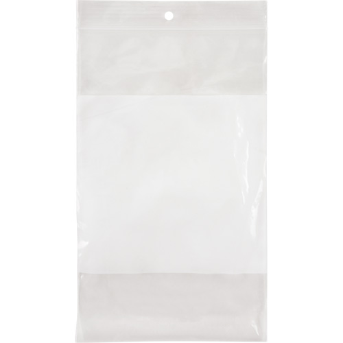 White Block Poly Bags, Reclosable, 8" x 5", 2 mils