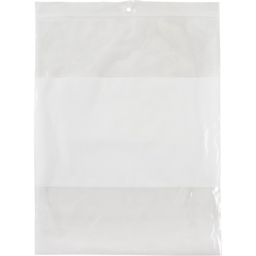 White Block Poly Bags, Reclosable, 10" x 8", 2 mils