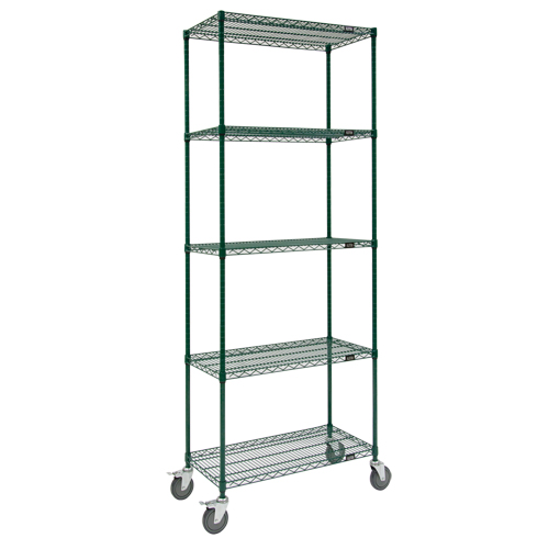 Wire Shelf Cart, Epoxy Finish, 48" x 92" x 18", 800 lbs. Capacity