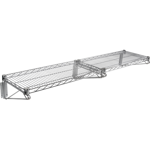 Wall Mount Wire Shelving Kit, Double Bracket, 200 lbs. Capacity, 14" D