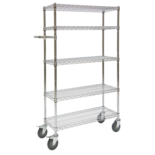 Push Cart, Chrome Plated, 48" x 60" x 14", 800 lbs. Capacity