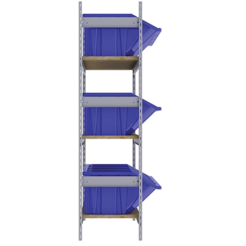 Wide Span Shelving with Jumbo Plastic Bins