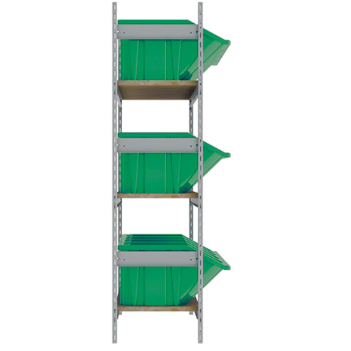 Wide Span Shelving with Jumbo Plastic Bins