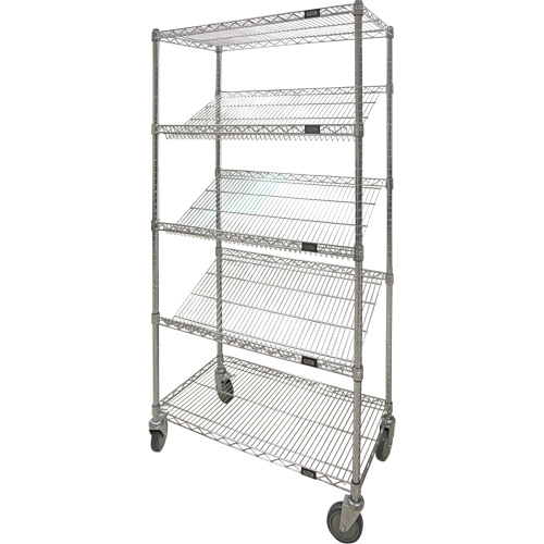Slanted Shelf Cart, 5 Tiers, 18" W x 69" H x 48" D