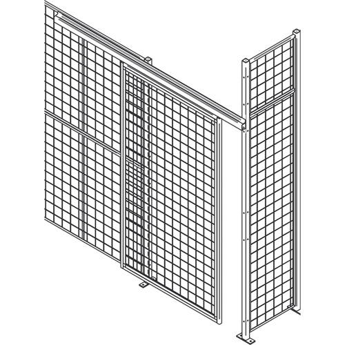 Heavy-Duty Wire Mesh Partition Sliding Door, 8' W x 10' H
