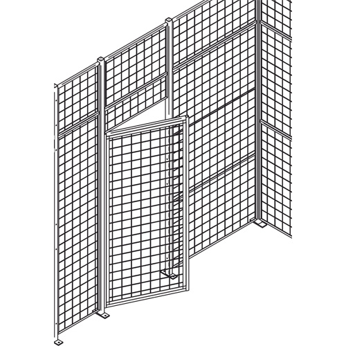 Standard-Duty Wire Mesh Partition Swing Door, 3' W x 7' H