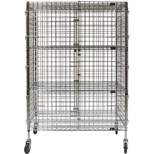 Security Cart, Chrome Plated, 48" x 69" x 24", 500 lbs. Capacity