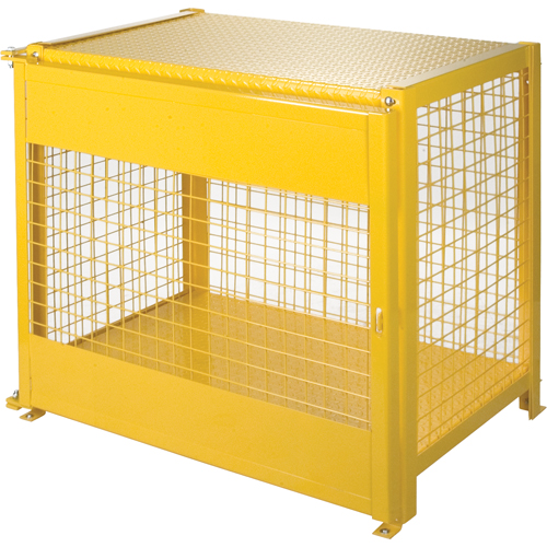 Gas Cylinder Cabinets, 6 Cylinder Capacity, 44" W x 30" D x 37" H, Yellow