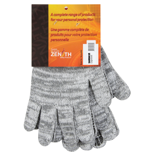 Dotted String Knit Gloves, Poly/Cotton, Single Sided, 7 Gauge, Large