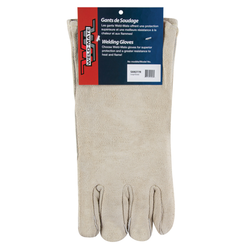 Premium Welder's Gloves, Split Cowhide, Size Large