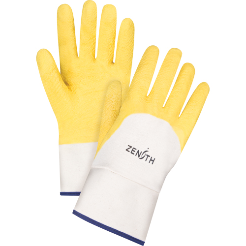 Coated Crinkle Finish Gloves, 10/X-Large, Rubber Latex Coating, Cotton Shell