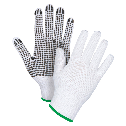 Dotted String Knit Gloves, Poly/Cotton, Single Sided, 7 Gauge, Medium