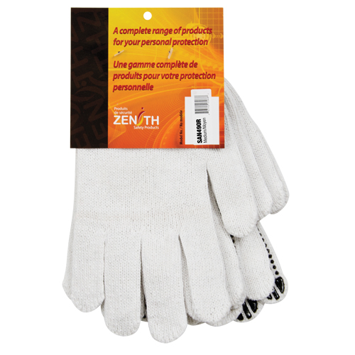 Dotted String Knit Gloves, Poly/Cotton, Single Sided, 7 Gauge, Medium