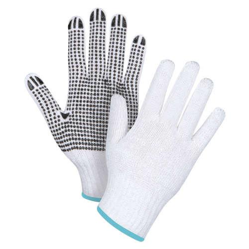 Dotted String Knit Gloves, Poly/Cotton, Single Sided, 7 Gauge, X-Large