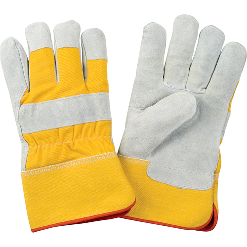 Premium Winter-Lined Fitters Gloves, Large, Split Cowhide Palm, Foam Fleece Inner Lining