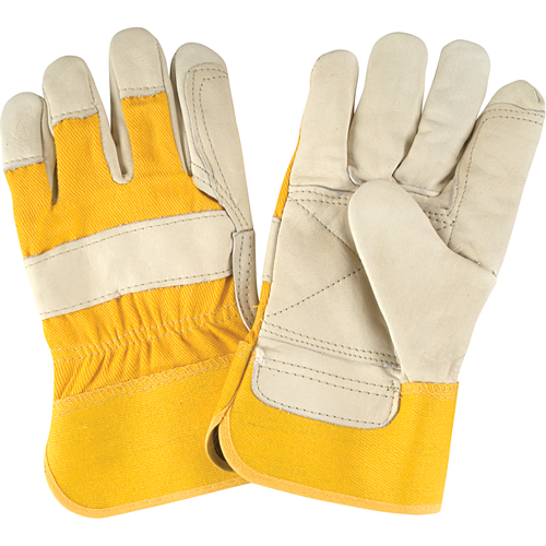Premium Quality Fitters Gloves, Large, Grain Cowhide Palm, Cotton Inner Lining