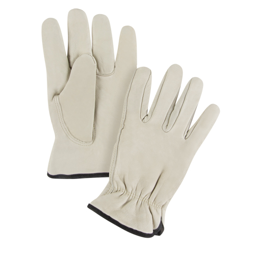 Winter-Lined Driver's Gloves, Small, Grain Cowhide Palm, Fleece Inner Lining
