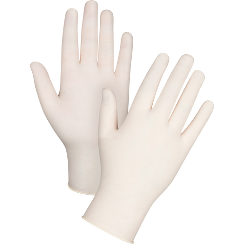 Premium Sensitive Skin Examination Gloves, Medium, Latex, 4-mil, Powdered, Natural