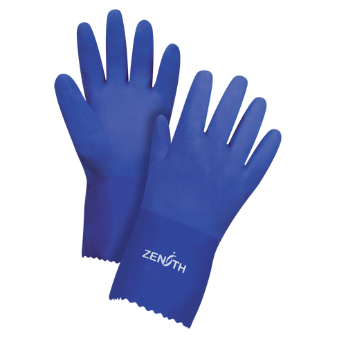 Ultra Flexible Gloves, Size Large/9, 12" L, PVC, Interlock Inner Lining, 45-mil