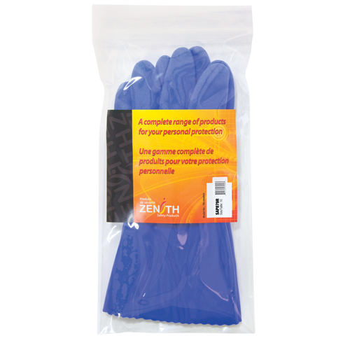 Ultra Flexible Gloves, Size 10, 12" L, PVC, Interlock Inner Lining, 45-mil