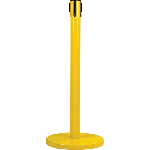 Free-Standing Crowd Control Barrier Receiver Post, 35" High, Yellow