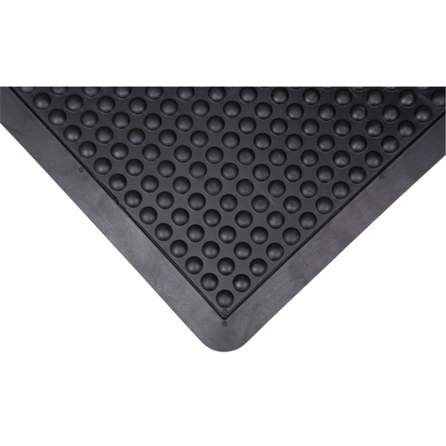 Anti-Fatigue Dome Matting, Bubbled, 3' x 4' x 1/2", Black, Rubber