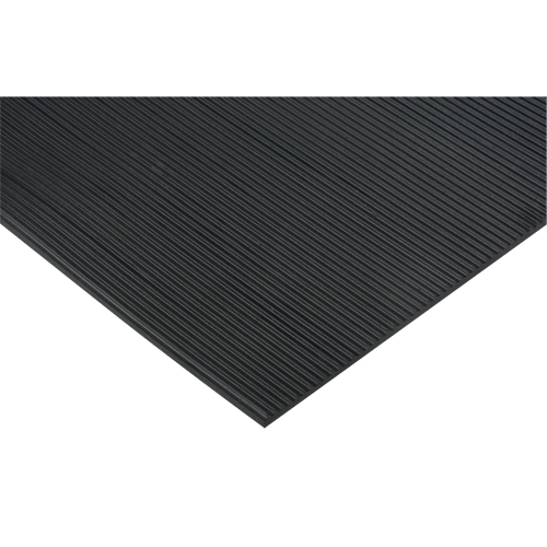 Fine Ribbed Matting, Wiper, 3' x 75' x 1/8", Black