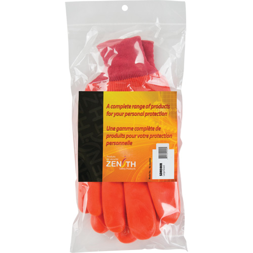 Winter-Lined Gloves, Size 9, 12" L, PVC, Foam Fleece Inner Lining, Heavy Weight