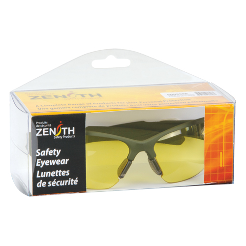 Z2000 Series Safety Glasses, Amber Lens, Anti-Scratch, Meets/Exceeds CSA Z94.3