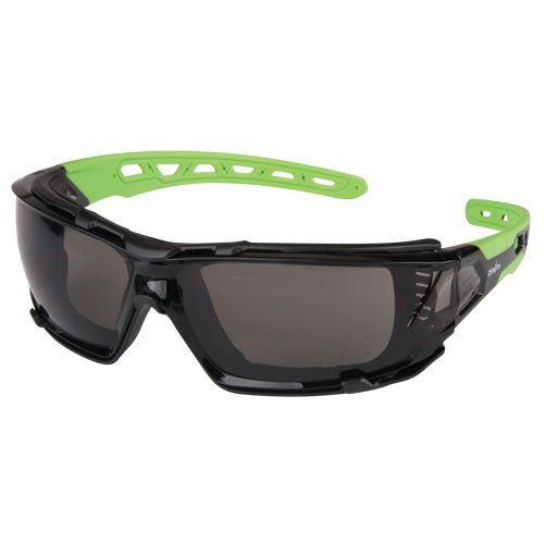 Z2500 Series Safety Glasses with Foam Gasket, Grey/Smoke Lens, Anti-Scratch, ANSI Z87+/Meets/Exceeds CSA Z94.3