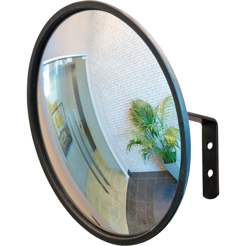 Convex Mirror with Bracket, Indoor/Outdoor, 12" Diameter