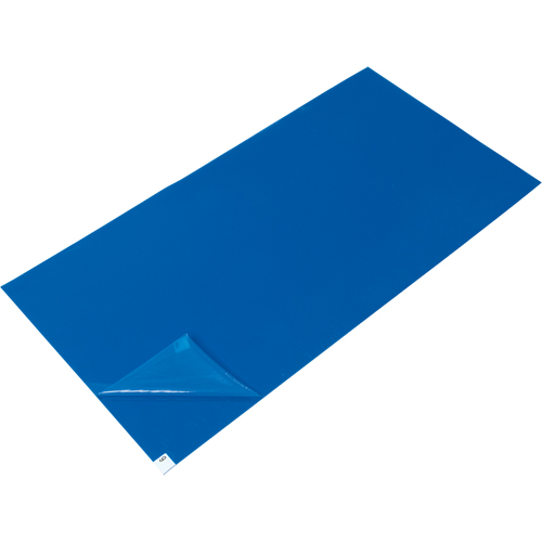 Clean Room Matting, 1.57 mils Thick, 1-1/2' W, 3-3/4' L x Blue