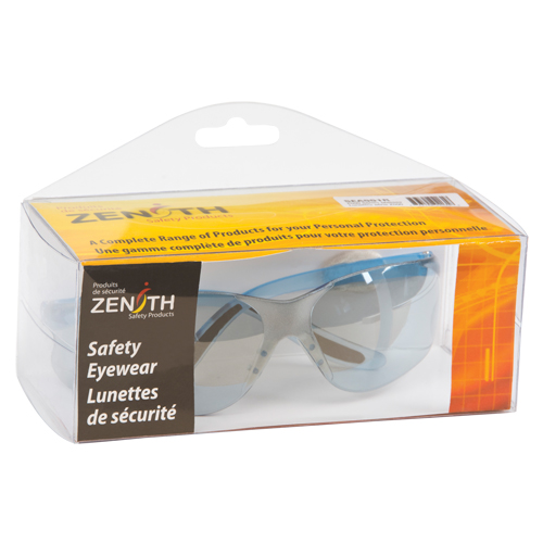 Z500 Series Safety Glasses, Blue/Indoor/Outdoor Mirror Lens, Anti-Scratch, Meets/Exceeds CSA Z94.3