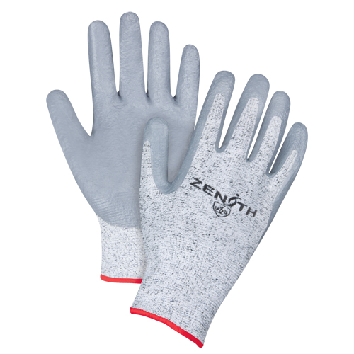 Seamless Stretch Cut-Resistant Gloves, Size Small/7, 13 Gauge, Nitrile Coated, HPPE Shell, ANSI/ISEA 105 Level 2/EN 388 Level 3