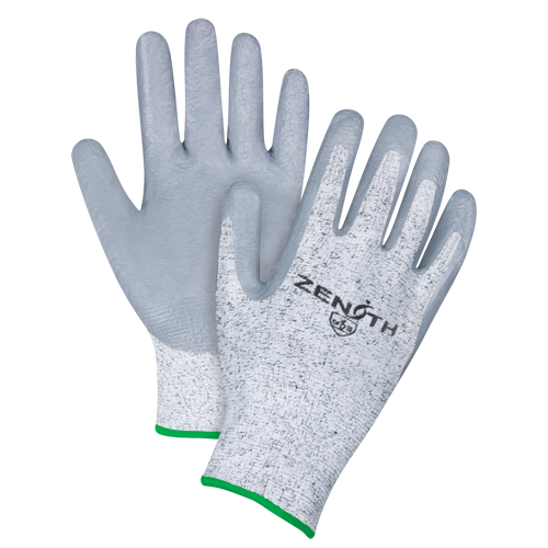 Seamless Stretch Cut-Resistant Gloves, Size Medium/8, 13 Gauge, Nitrile Coated, HPPE Shell, ANSI/ISEA 105 Level 2/EN 388 Level 3