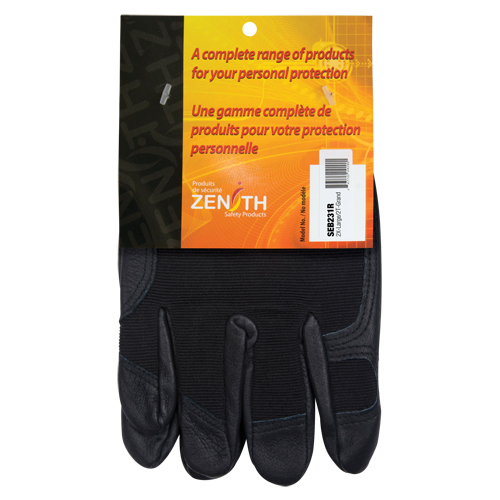 ZM300 Mechanic's Gloves, Grain Leather Palm, Size 2X-Large