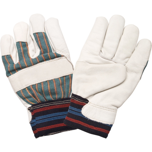 Abrasion-Resistant Winter-Lined Work Gloves, Medium, Grain Cowhide Palm, Cotton Fleece Inner Lining