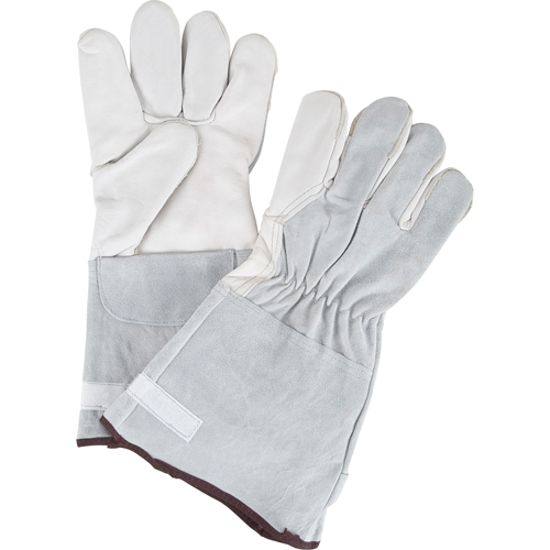Standard-Duty Snug Wrist Work Gloves, Medium, Goat Grain Palm