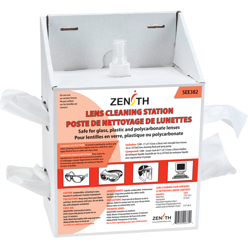 Disposable Lens Cleaning Station, Cardboard, 8" L x 5" D x 12-1/2" H