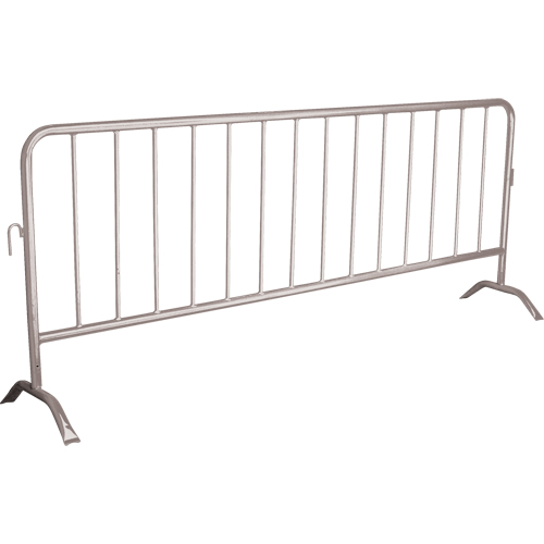 Portable Barrier, Interlocking, 102" L x 40" H, Silver