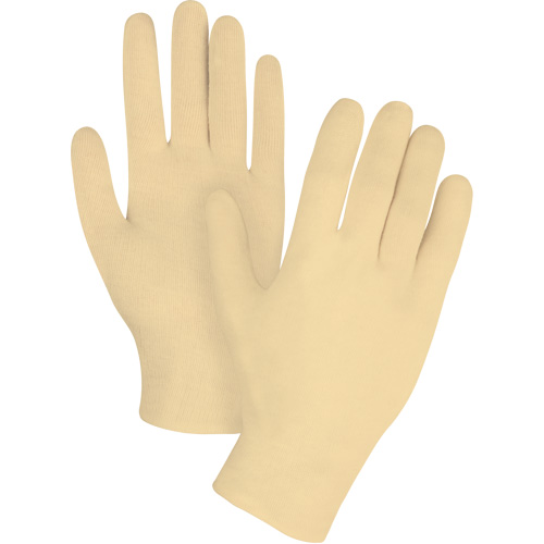 Heavyweight Inspection Gloves, Cotton, Hemmed Cuff, Ladies