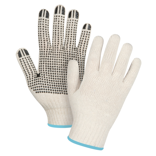 Heavyweight Dotted String Knit Gloves, Poly/Cotton, Single Sided, 7 Gauge, X-Large