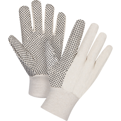 Cotton Canvas Dotted Palm Gloves, 8 oz., Small