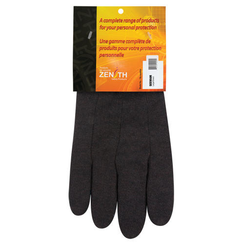 Jersey Gloves, Large, Brown, Unlined, Knit Wrist