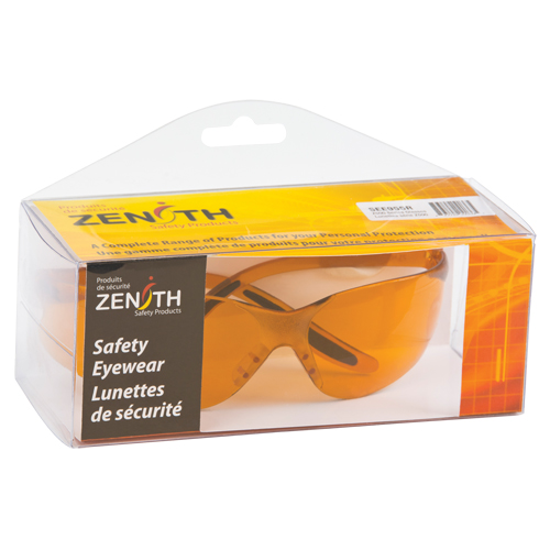 Z500 Series Glasses, Orange Lens, Anti-Scratch, Meets/Exceeds CSA Z94.3