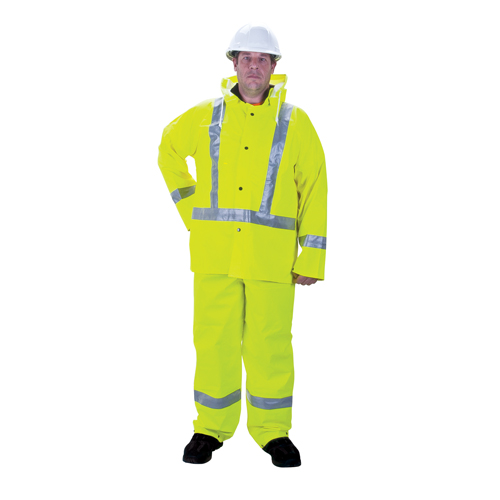 RZ900 Premium Traffic Rain Suit, Polyester, Medium, High Visibility Lime-Yellow