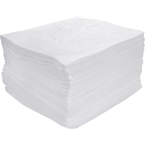 Premium Meltblown Sorbent Pads, Oil Only, 15" x 17", 30 gal. Absorbancy