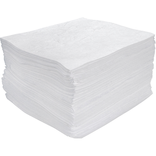 Premium Meltblown Sorbent Pads, Oil Only, 15" x 17", 25 gal. Absorbancy