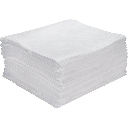 Premium Meltblown Sorbent Pads, Oil Only, 15" x 18", 15 gal. Absorbancy
